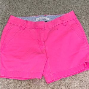 Neon pink short shorts